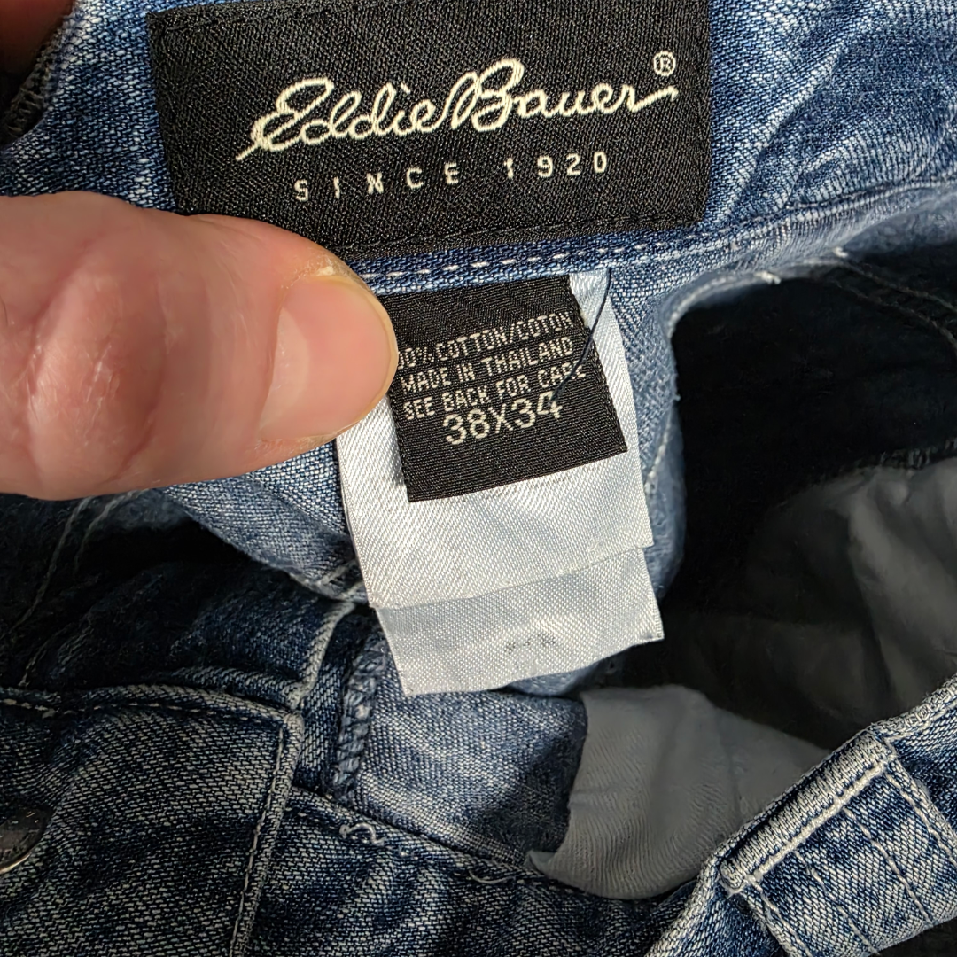 Eddie Bauer Carpenter Jeans Mens W38 L34 Relaxed Blue Workwear Denim Pants