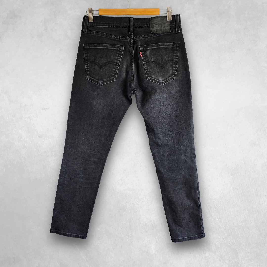 Levi’s 511 Slim Jeans Men’s W30 L29 Black Washed Denim Stretch Modern Fit