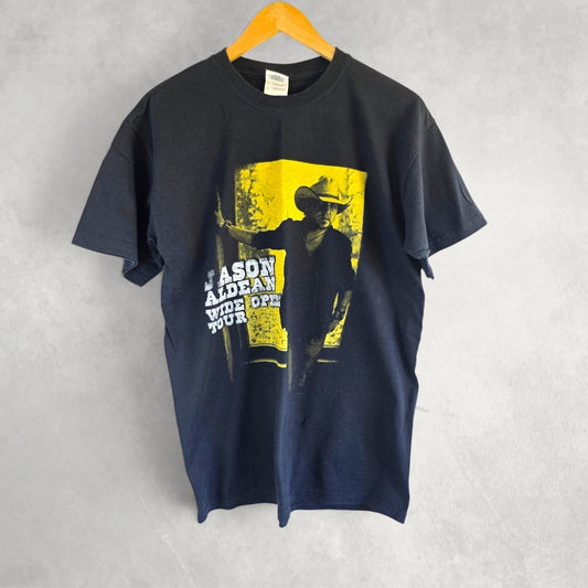 Jason Aldean Wide Open Tour 2010 Graphic T Shirt Black Medium Country Tee