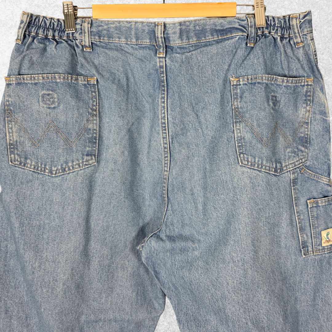Wrangler Rugged Wear Carpenter Jeans W39 L30 (Tag 42x30) Relaxed Blue Vintage