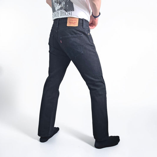Levi's 501 Jeans W32 L30 Black Straight Leg Button Fly Denim Mens Classic