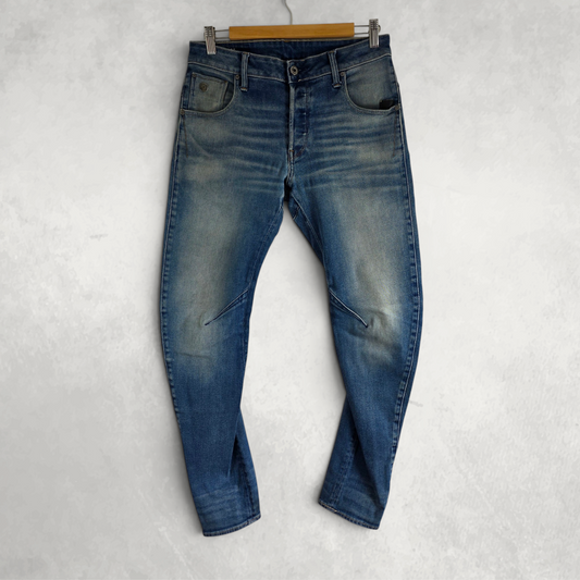 G-Star RAW Arc 3D Slim Jeans W29 L30 Blue Faded Tapered Stretch Denim Men’s
