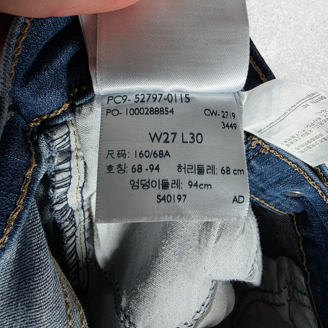 Levis 720 Super Skinny Jeans Womens W27 L30 Blue High Rise Stretch Denim