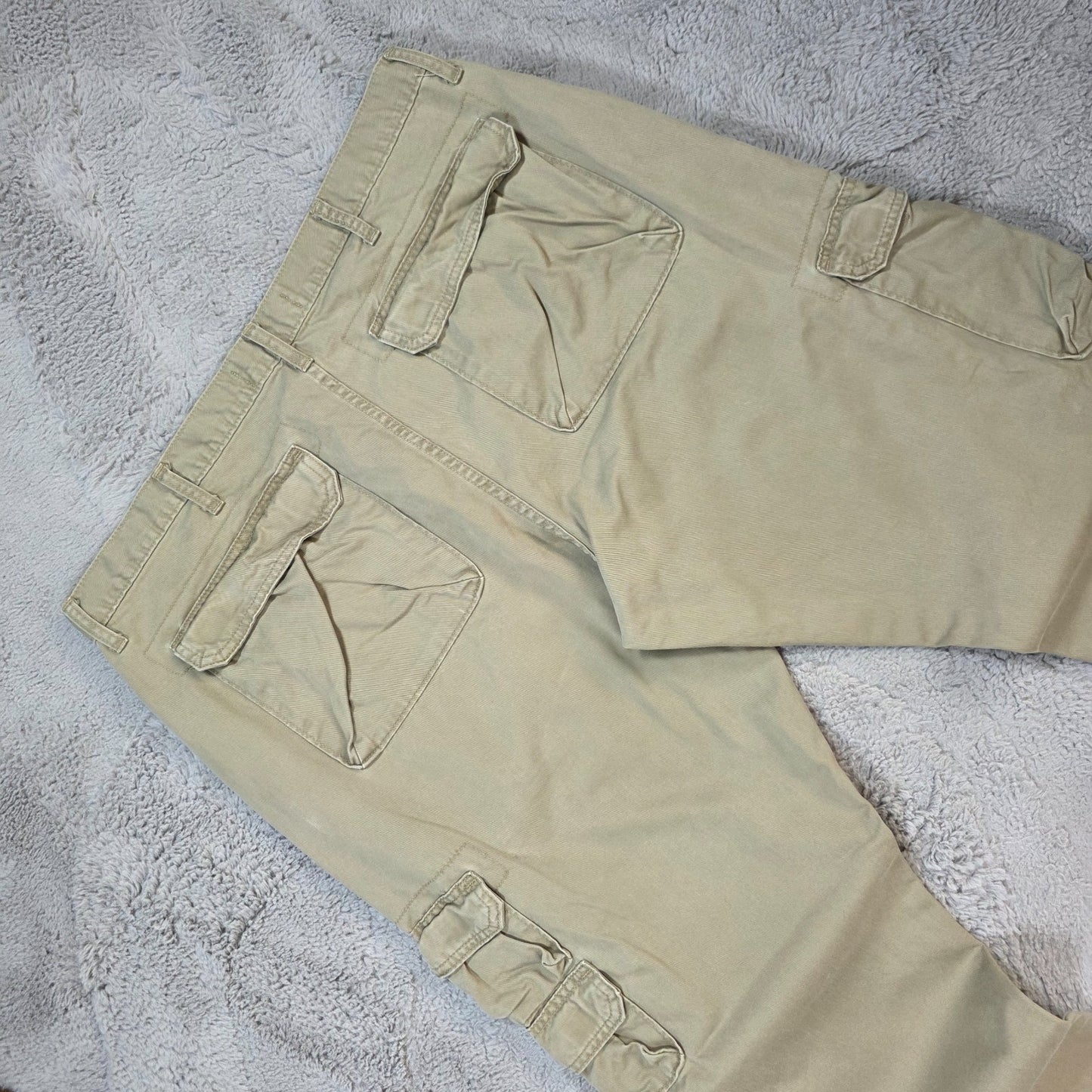 Wrangler Cargo Trousers Men’s Beige Straight Fit W40 L32 100% Cotton
