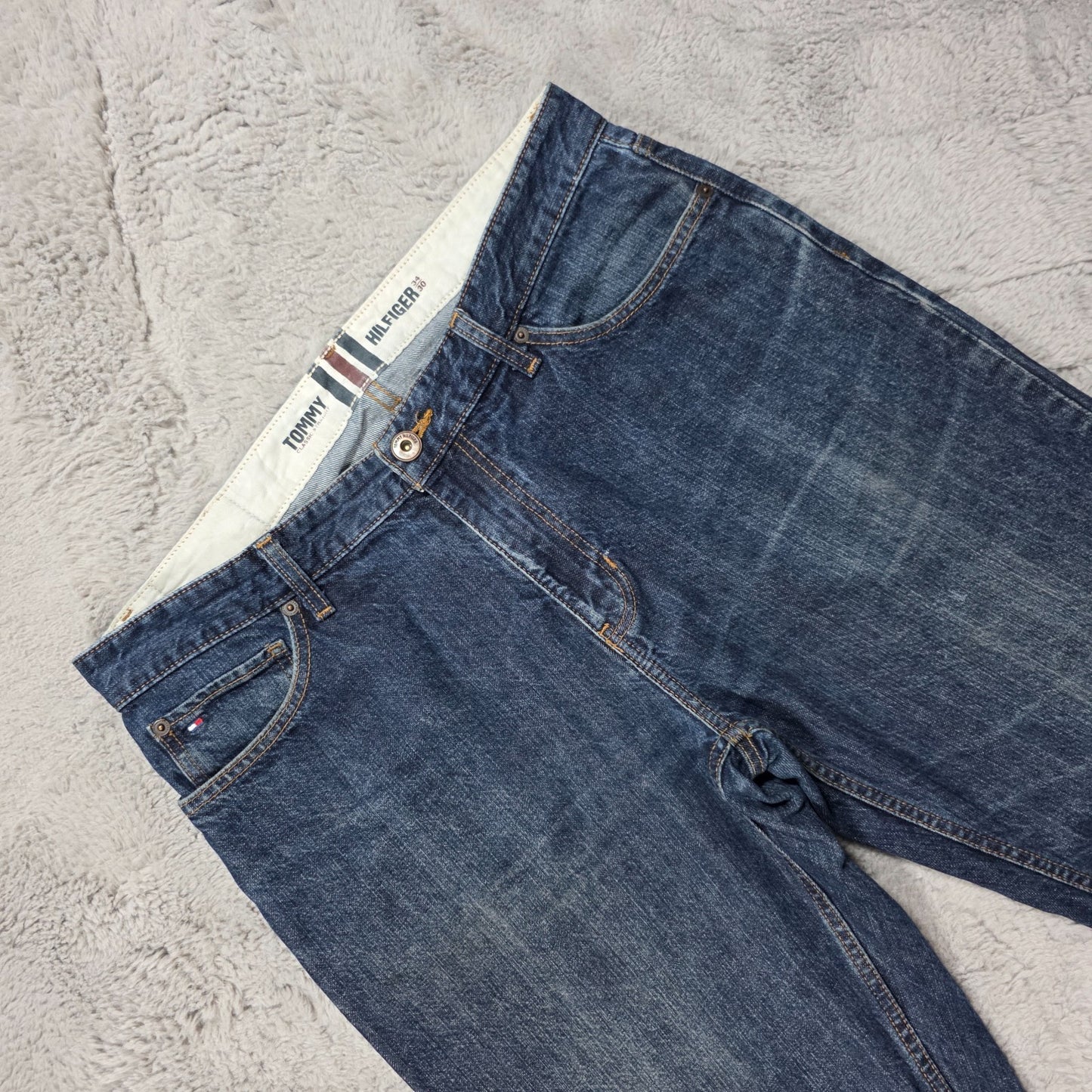 Tommy Hilfiger Classic Straight Blue Denim Jeans W34 L30 Made in Mexico