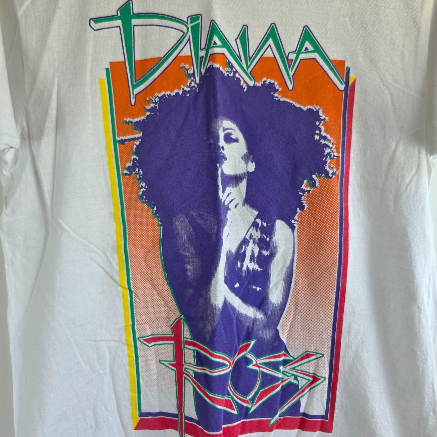 Diana Ross Graphic Band T Shirt Womens Small White Retro Music Pop Tee