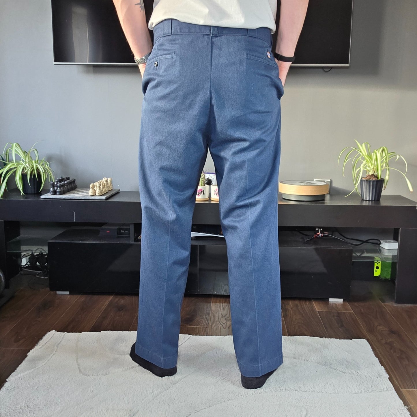 Dickies Workwear Blue Straight Leg Trousers W38 L30 Industrial Pants