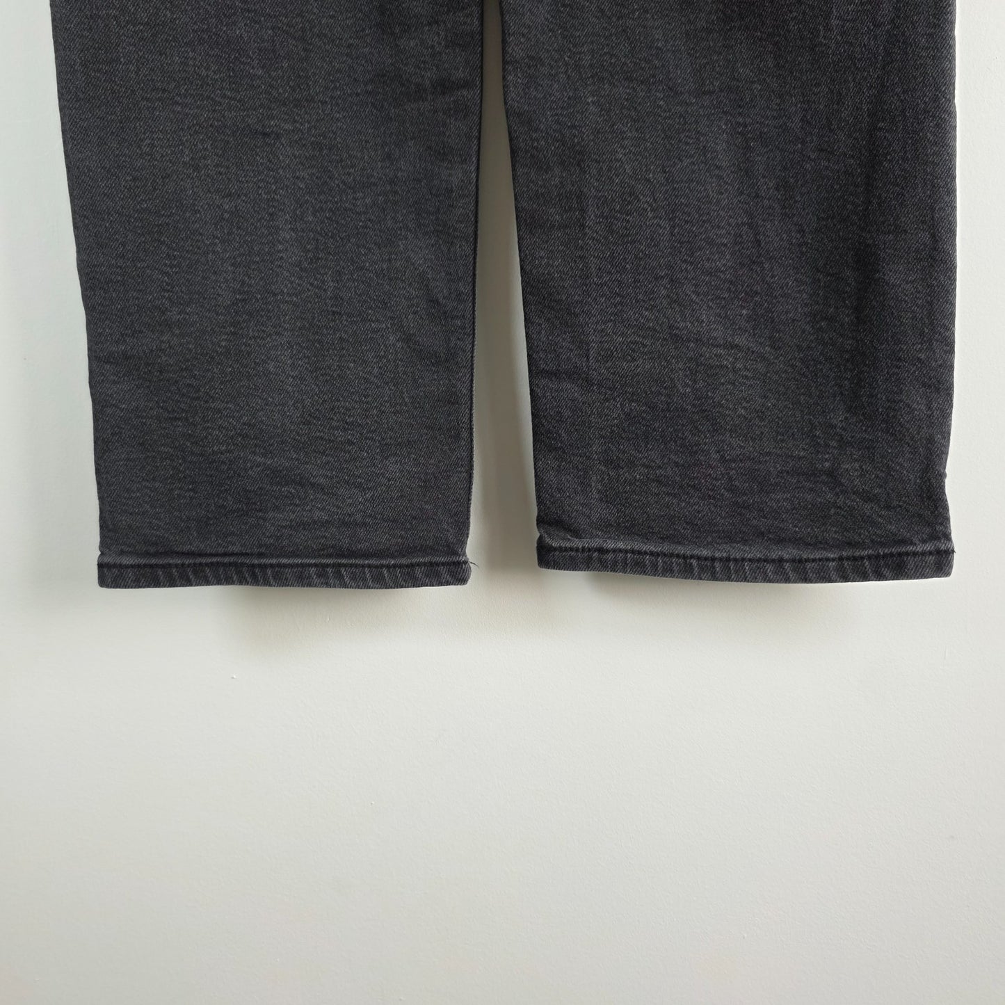 Levi's Ribcage Straight Ankle Jeans Women's W25 L29 Black Grey High Rise Stretch