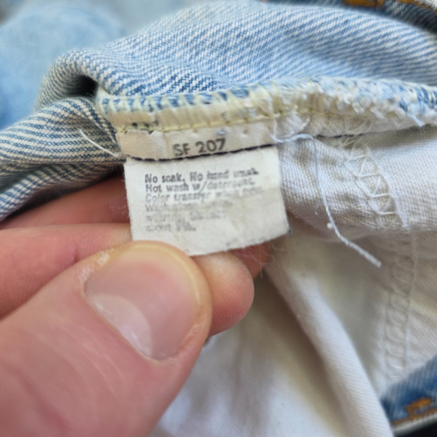 Levi’s 505 Jeans W36 L29 Blue Vintage 80s Orange Tab Made in USA Distressed