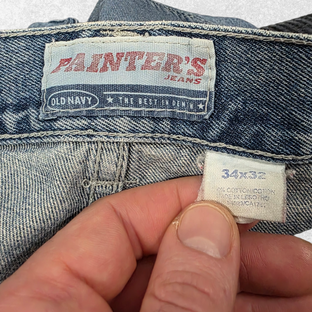 Old Navy Painter Jeans W34 L32 Relaxed Fit Blue Y2K Workwear Men’s