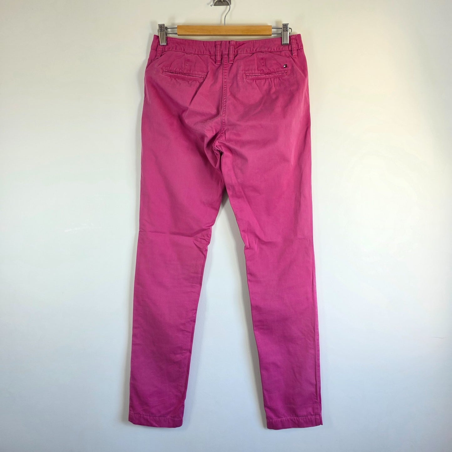 Tommy Hilfiger Rome Chino Trousers Women's UK 10-12 Pink Straight Fit Cotton