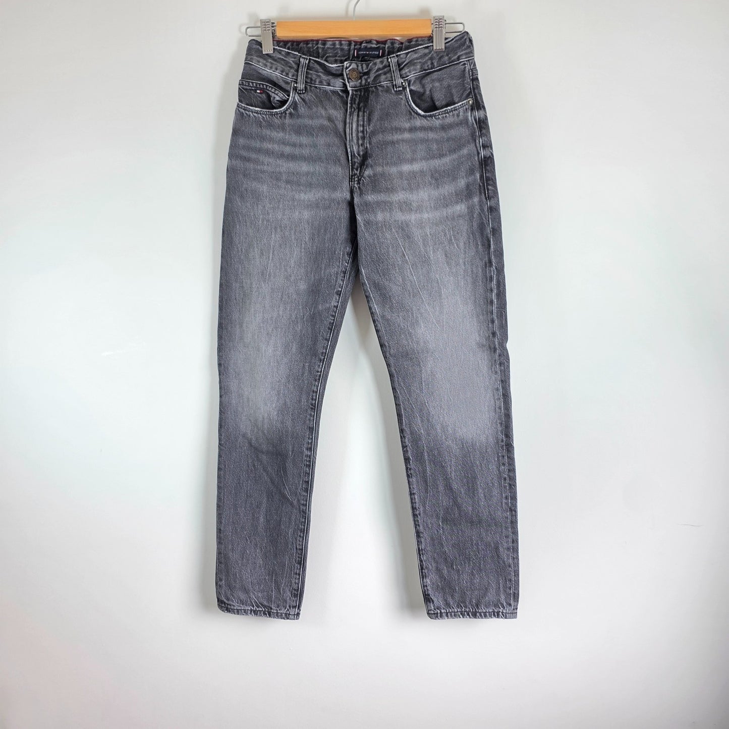 Tommy Hilfiger Straight Jeans W26 L29 Grey Black Women's Denim