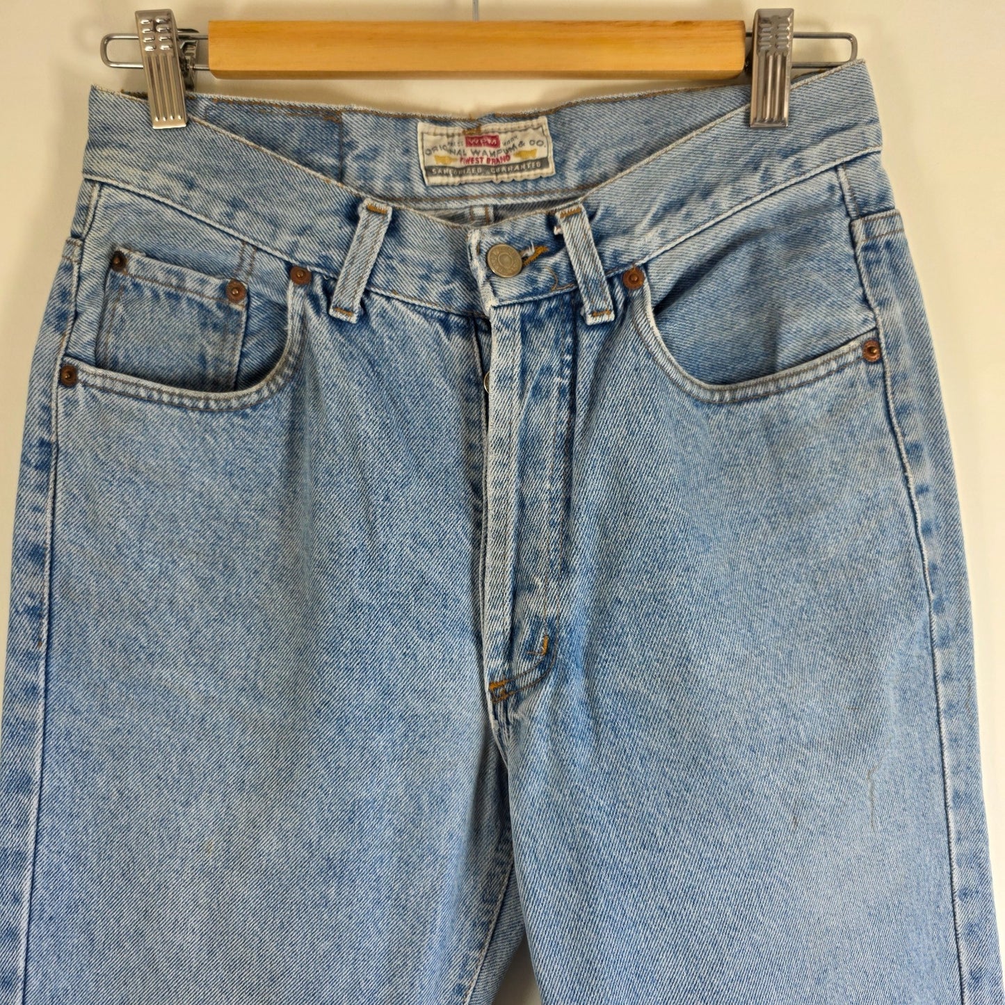 Wampum 510 Jeans W28 L30 (Tagged W30) Blue Denim Slim Straight Y2K Button Fly