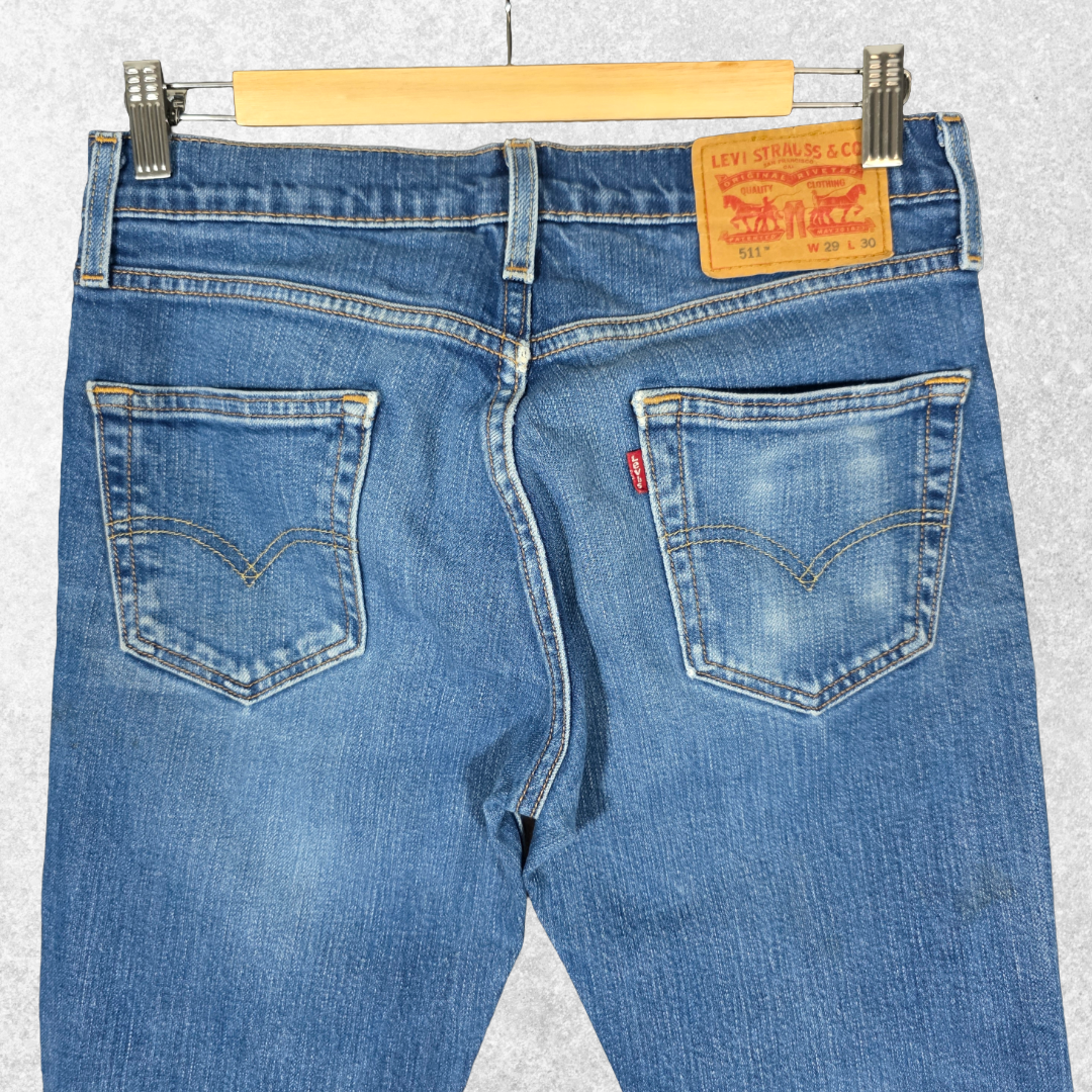 Levi’s 511 Slim Jeans W29 L30 Blue Stretch Men’s Slim Fit Denim