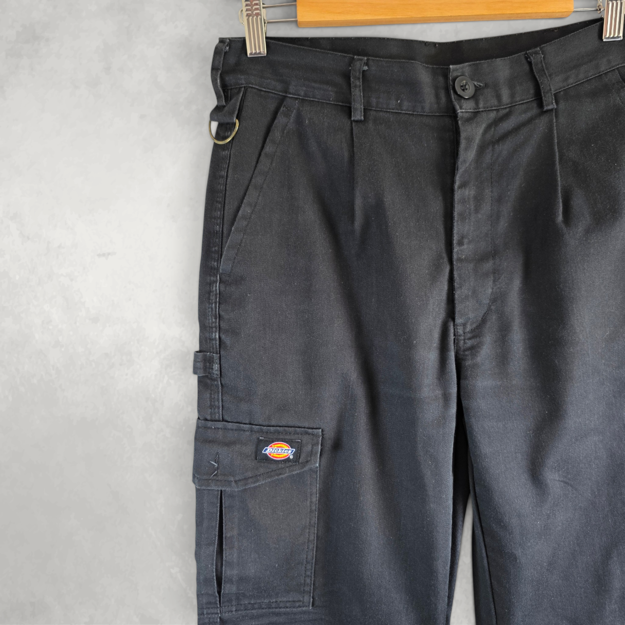 Dickies Cargo Work Pants W30 L33 Black Carpenter Trousers Double Knee Workwear