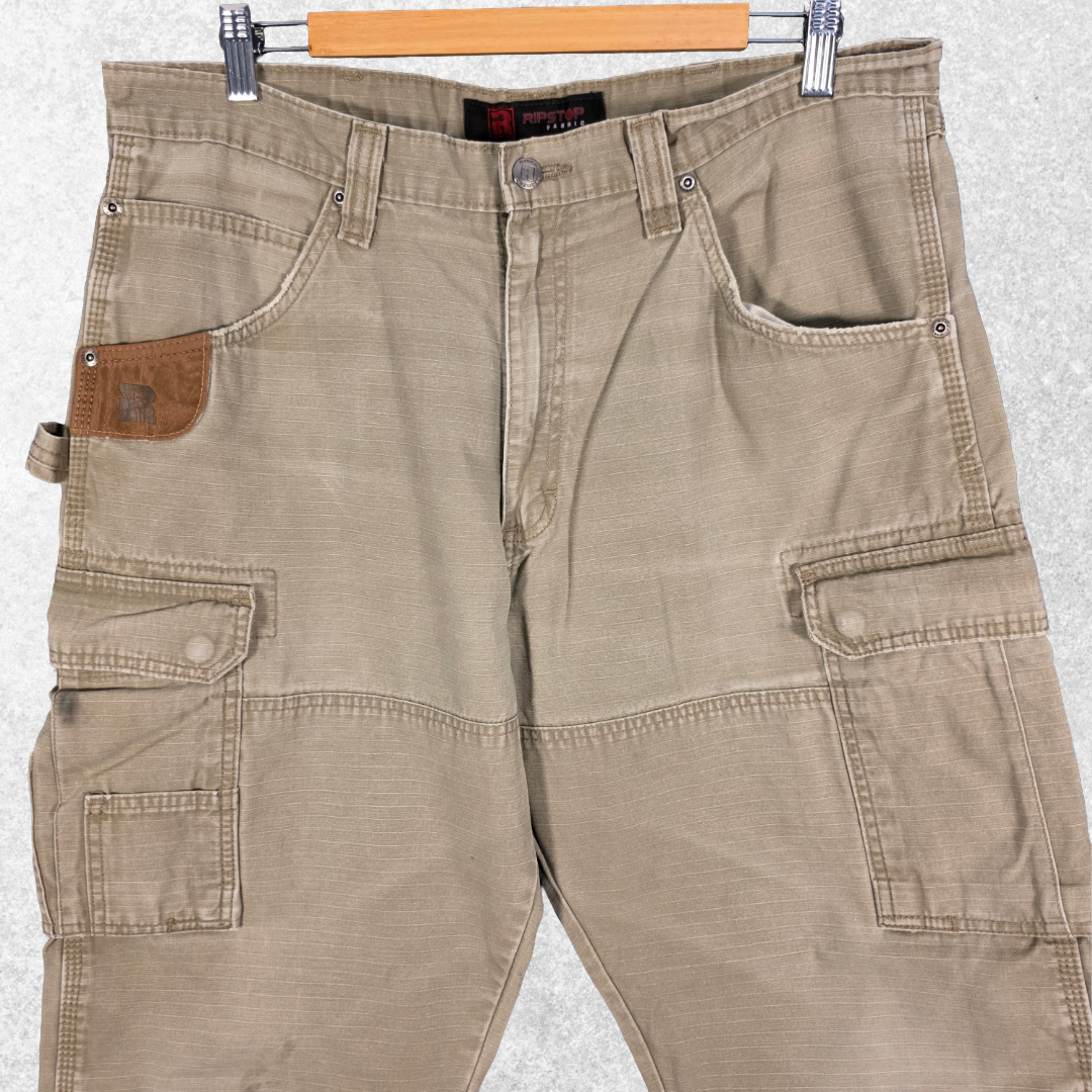 Wrangler Riggs Carpenter Trousers W36 L30 Relaxed Fit Beige Workwear Men’s