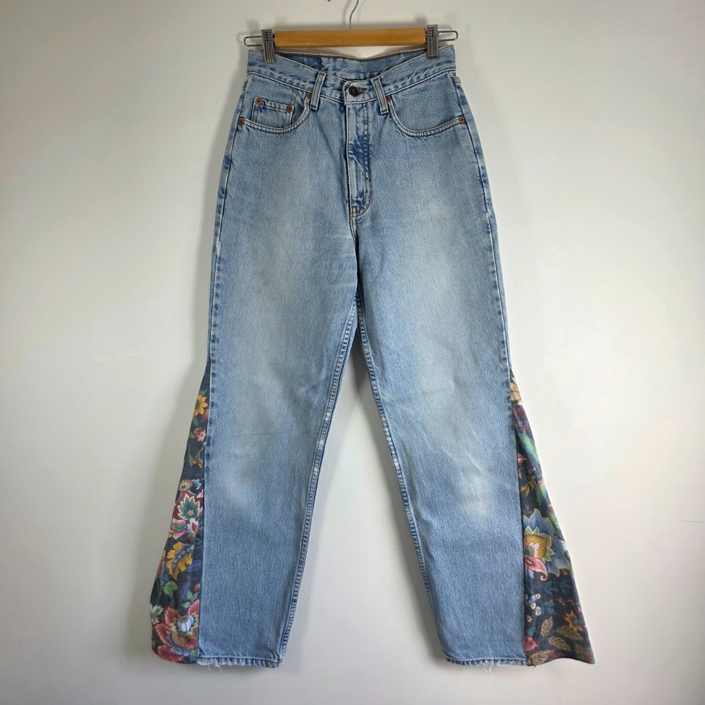 Levi’s 881 Jeans Women’s W26 L30 Blue High Waist Flare Custom Panelled Vintage