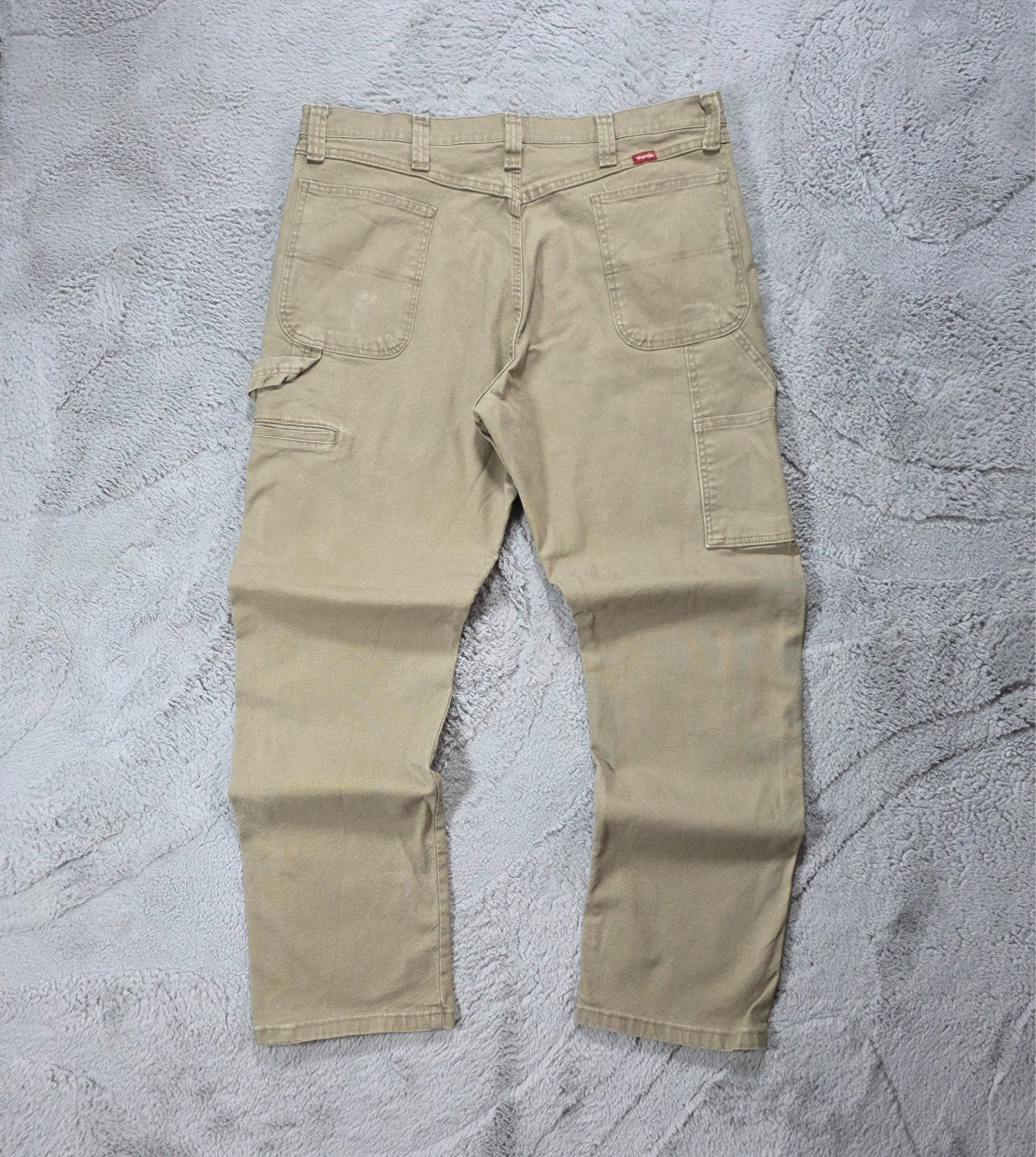 Wrangler Carpenter Trousers Beige Men’s W38 L32 Straight Leg Workwear Utility