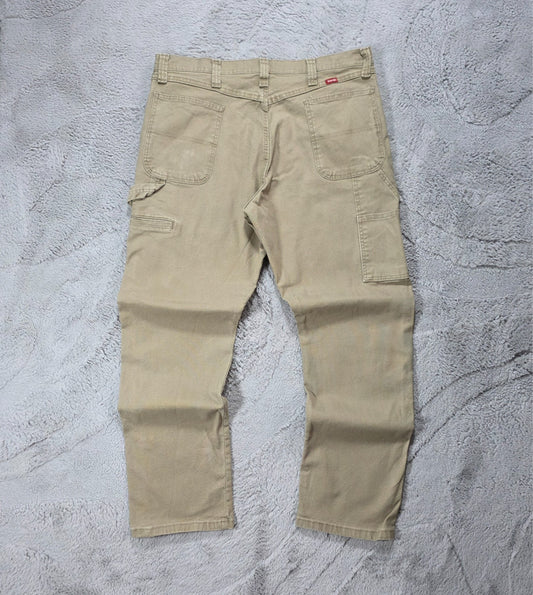 Wrangler Carpenter Trousers Beige Men’s W38 L32 Straight Leg Workwear Utility