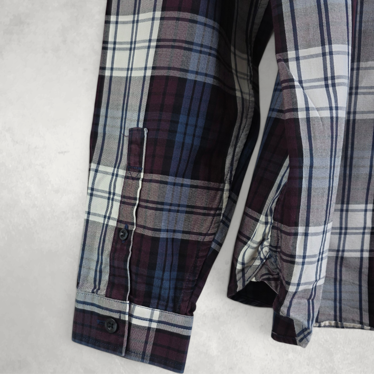 Fred Perry Check Shirt M Plaid Button Down Smart Casual Mod Style Cotton