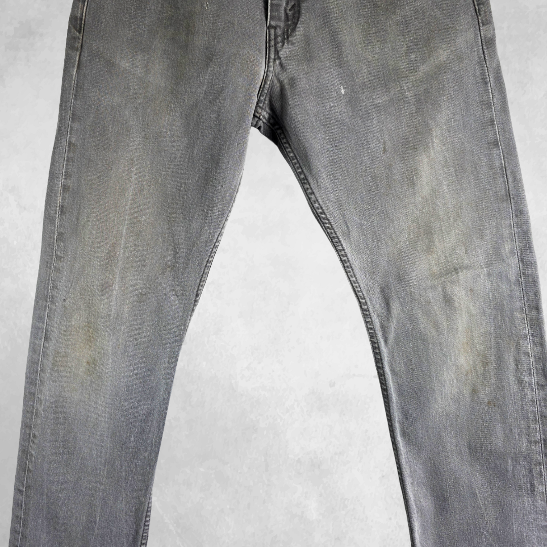Levi’s 504 Straight Jeans Men’s W32 L29 Grey Faded Grunge Denim