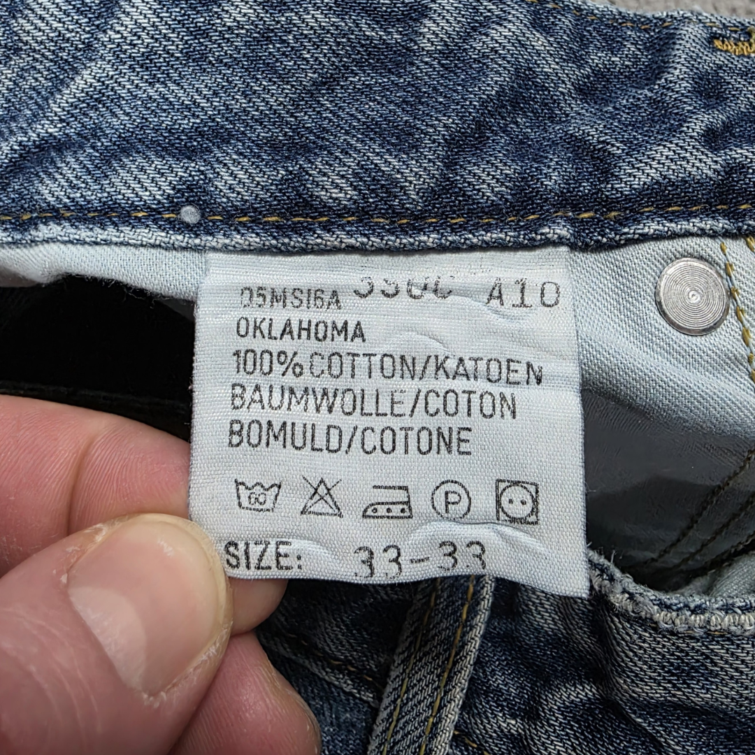Vintage Lee Oklahoma Jeans W32 L28 Blue Denim Y2K 90s Straight Leg Made in EU