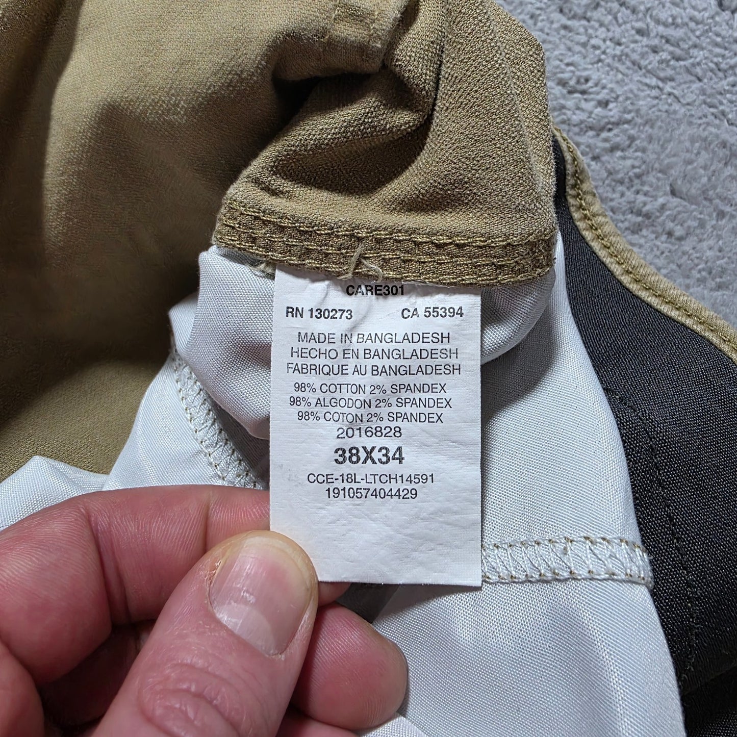 Lee Extreme Motion Carpenter Trousers Beige Men’s W38 L34 (Measures L32)