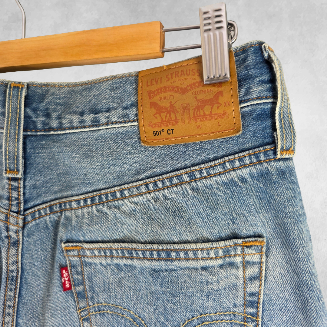 Levi’s 501 CT Jeans Women’s W30 L27 Blue Selvedge White Oak Cone Denim
