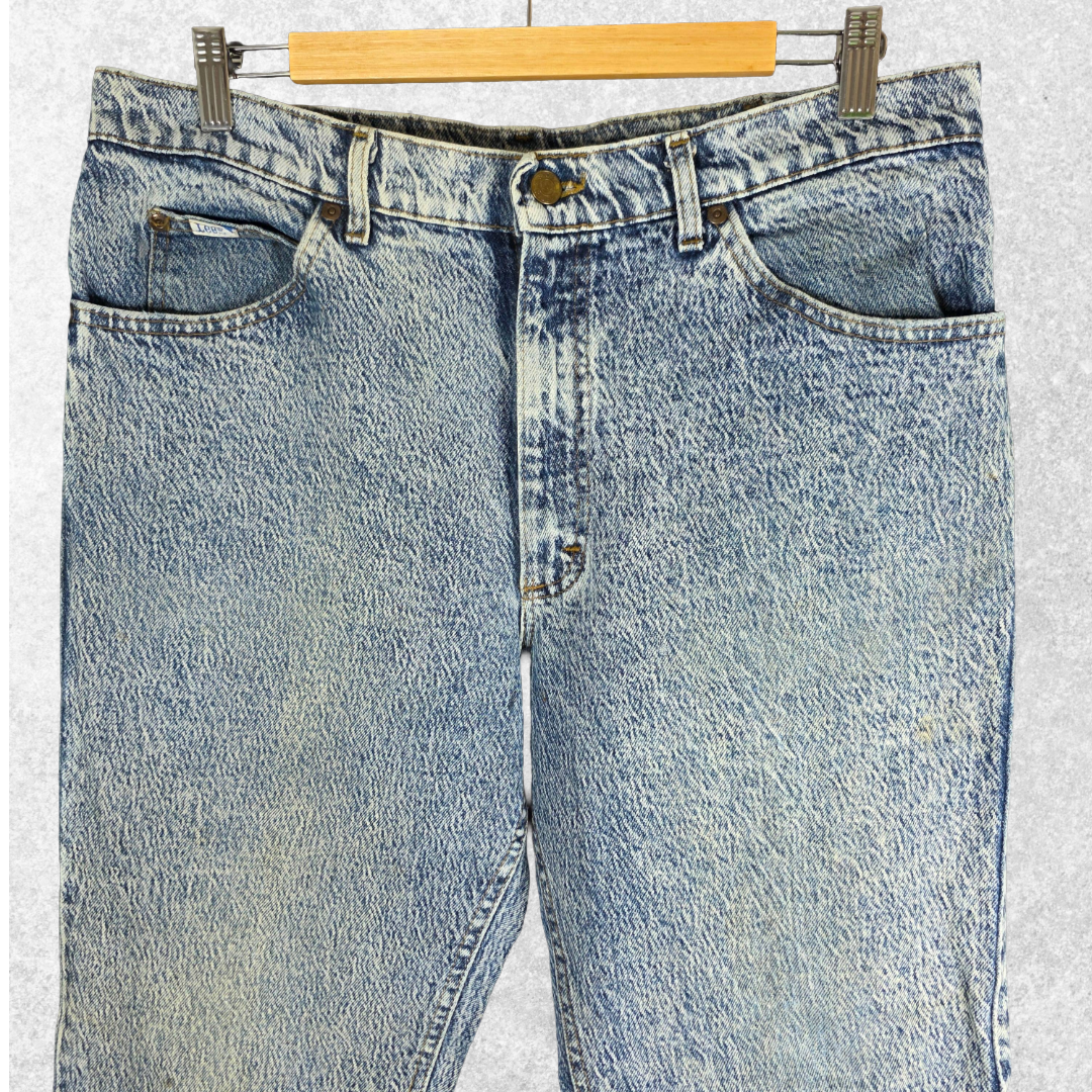 Vintage Lee USA Made Straight Leg Jeans W35 L30 Blue Acid Wash Denim Men’s