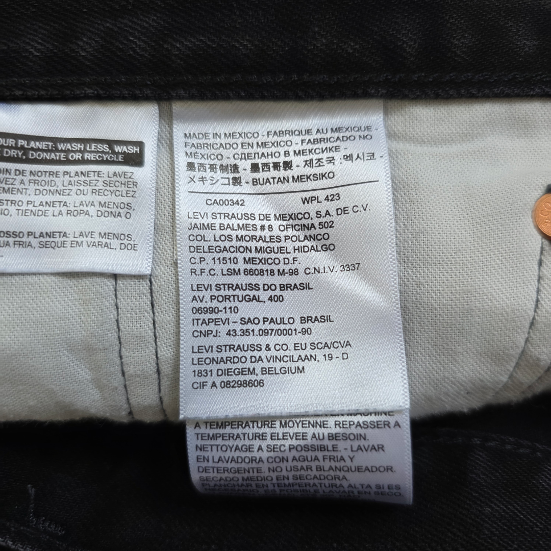 Levi’s 501 Jeans Men’s W42 L32 Black Straight Leg Denim Button Fly