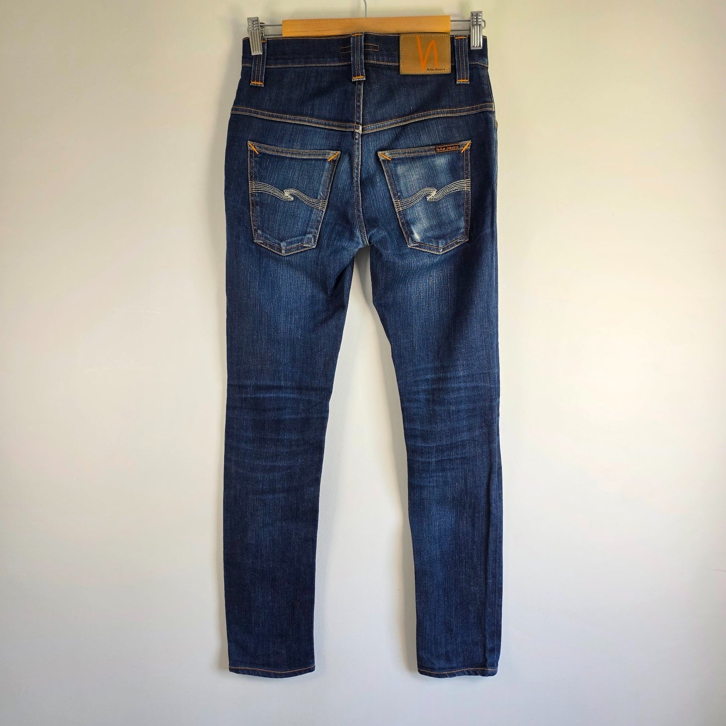 Nudie Jeans Thin Finn Mens W28 L30 Blue Slim Fit Stretch Organic Denim