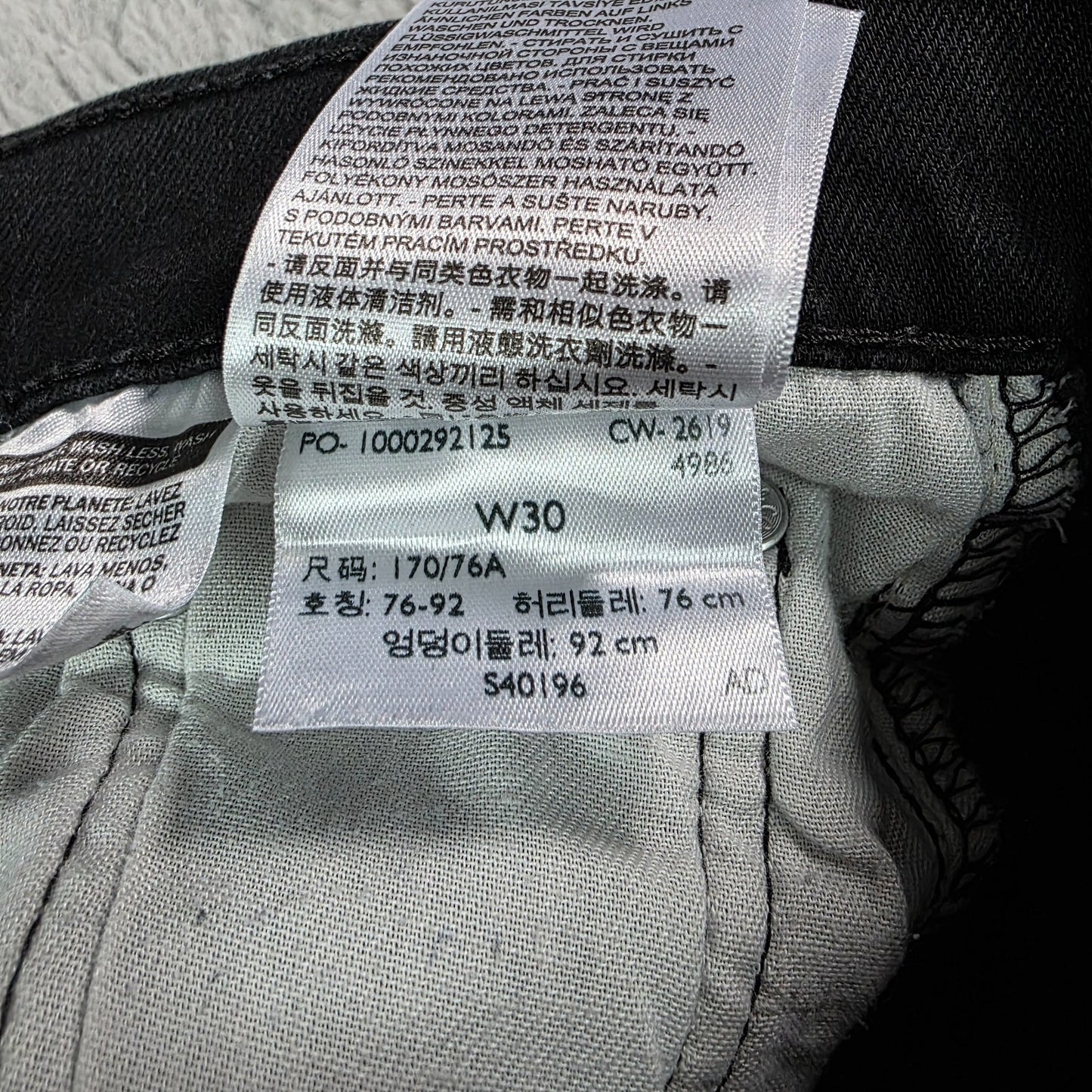 Levi’s 512 Slim Taper Jeans Women’s W30 Black Stretch Denim