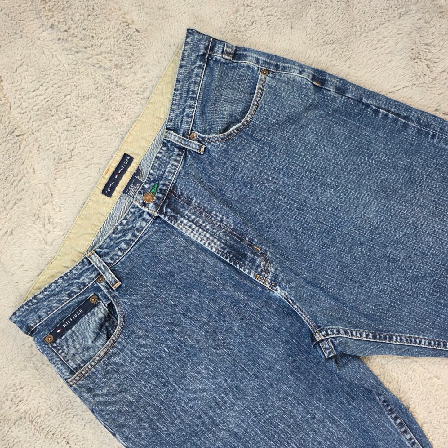 Vintage Y2K Tommy Hilfiger Relaxed Fit Jeans W38 L30 Blue Made in Mexico