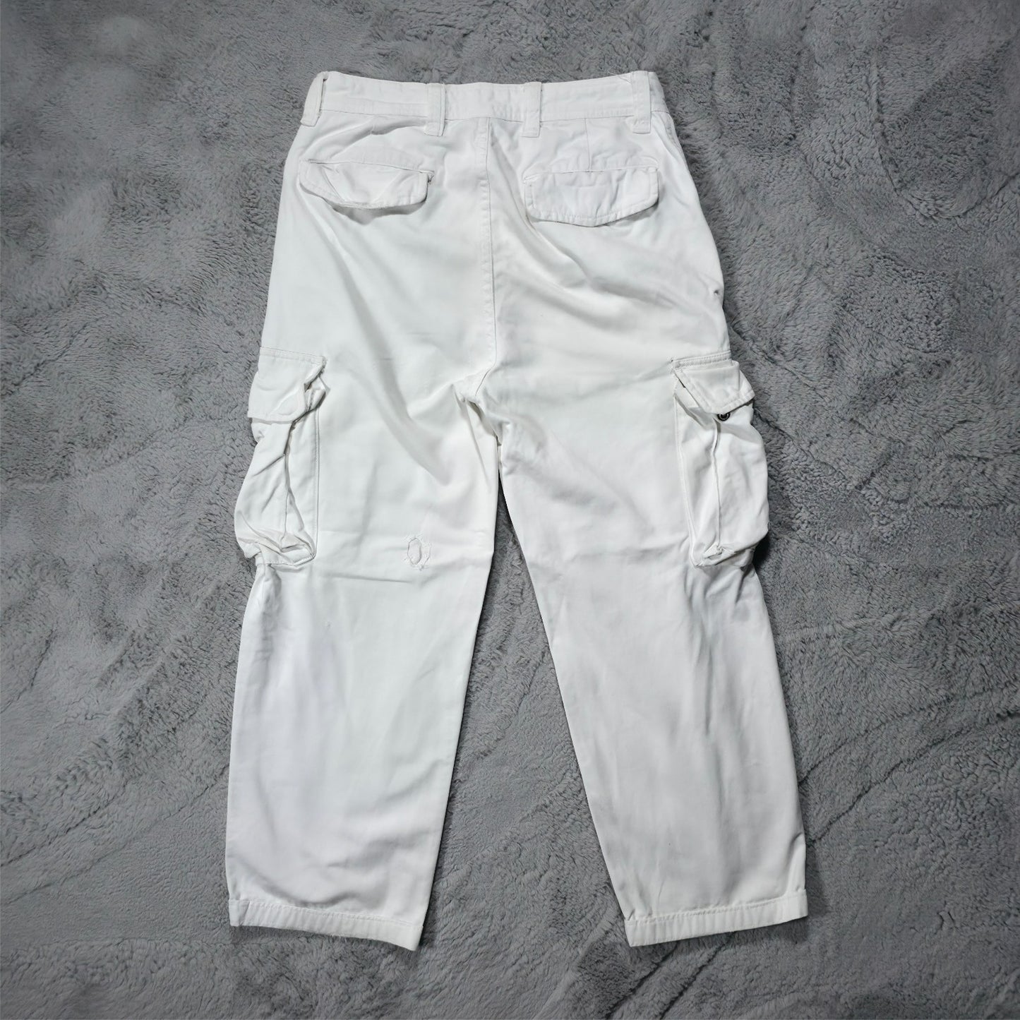 Polo Jeans Co. Ralph Lauren White Cargo Trousers W29 L26.5 Men’s – Y2K Style