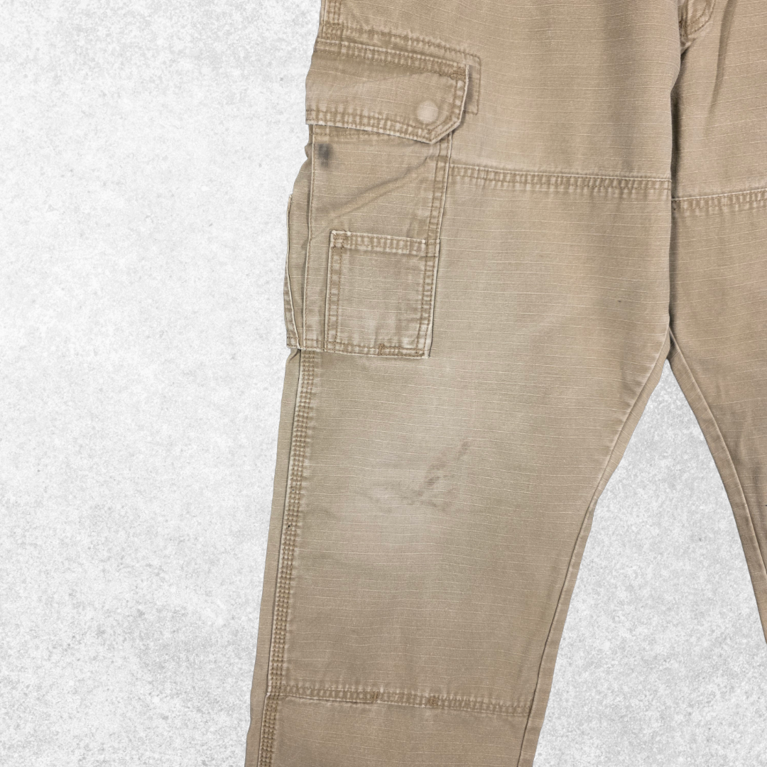 Wrangler Riggs Carpenter Trousers W36 L30 Relaxed Fit Beige Workwear Men’s