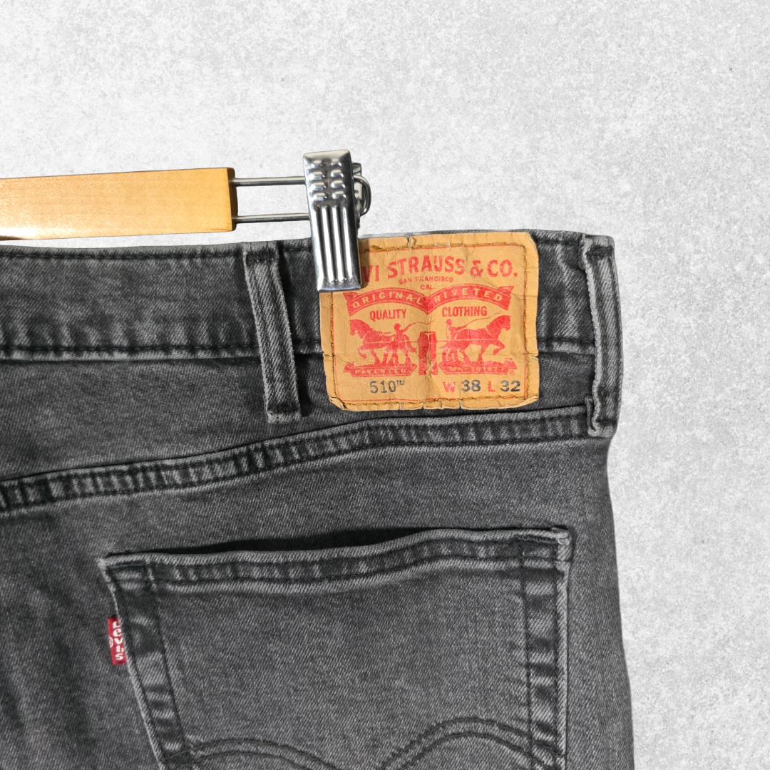 Levi’s 510 Skinny Jeans W38 L31 Washed Black Stretch Denim Men’s (W38 L32 Tag)