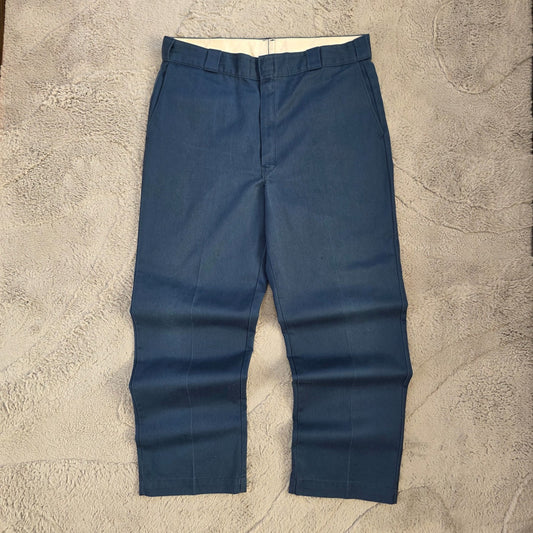 Dickies Workwear Blue Straight Leg Trousers W38 L30 Industrial Pants