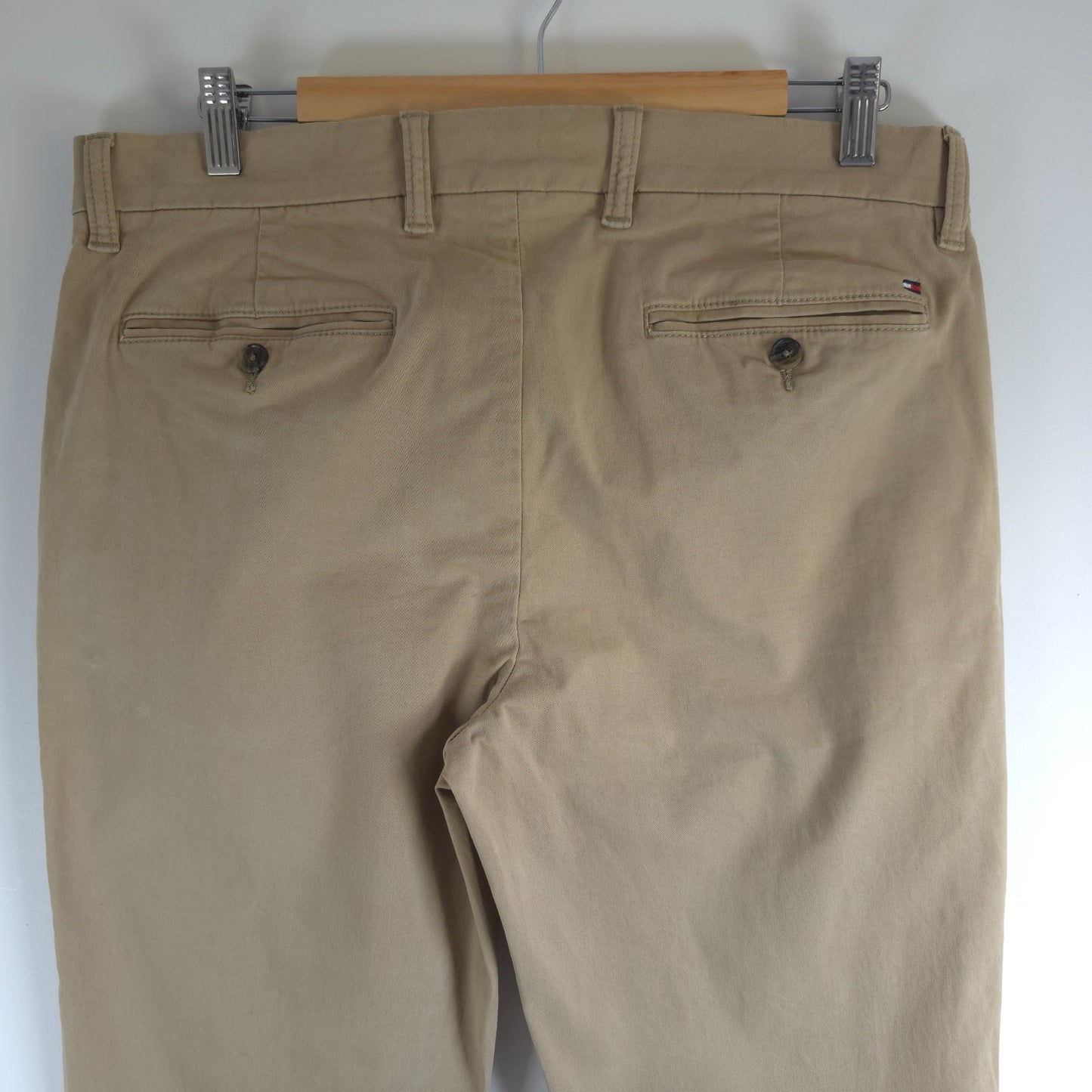 Tommy Hilfiger Chino Trousers W33 L31 Beige Smart Casual Preppy Stretch
