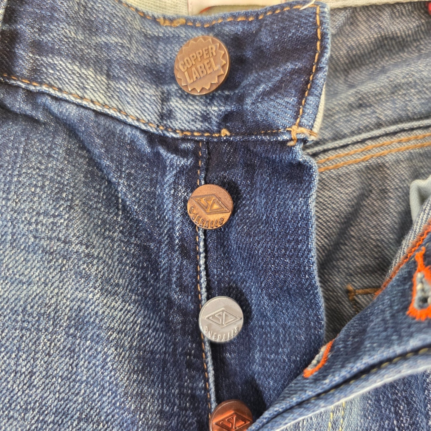Superdry Copper Label Selvedge Jeans W34 L32 Blue Slim Taper Italian Tailored