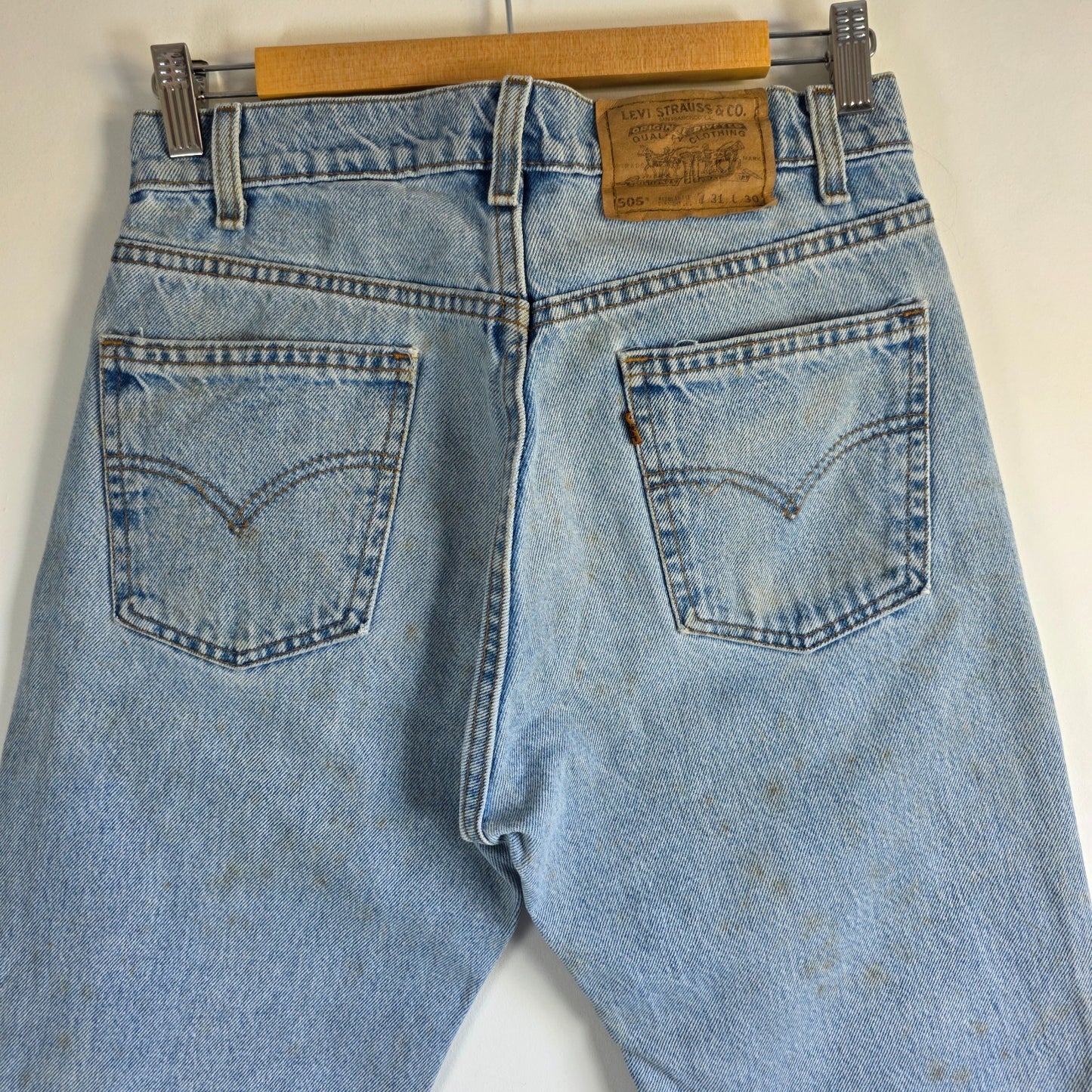 Vintage Levi’s 505 Orange Tab Jeans W29 L29 Blue USA Made Straight Leg Y2K 90s