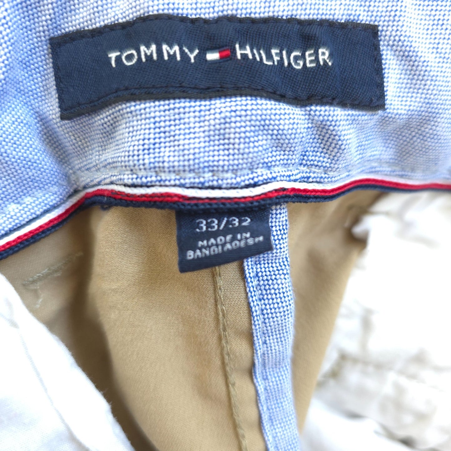 Tommy Hilfiger Chino Trousers W33 L31 Beige Smart Casual Preppy Stretch