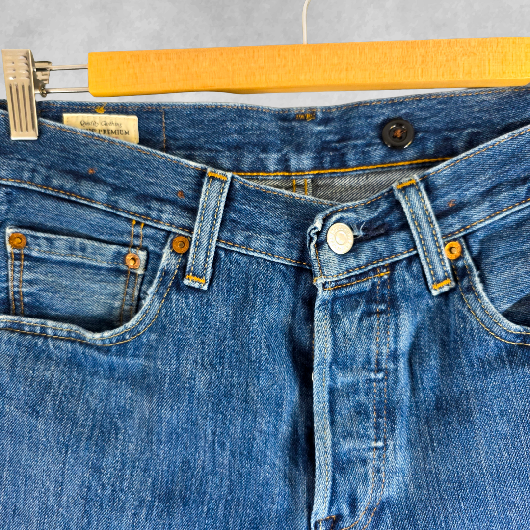 Levi’s 501 Jeans W30 L32 Blue Straight Fit Men’s Classic Denim Button Fly