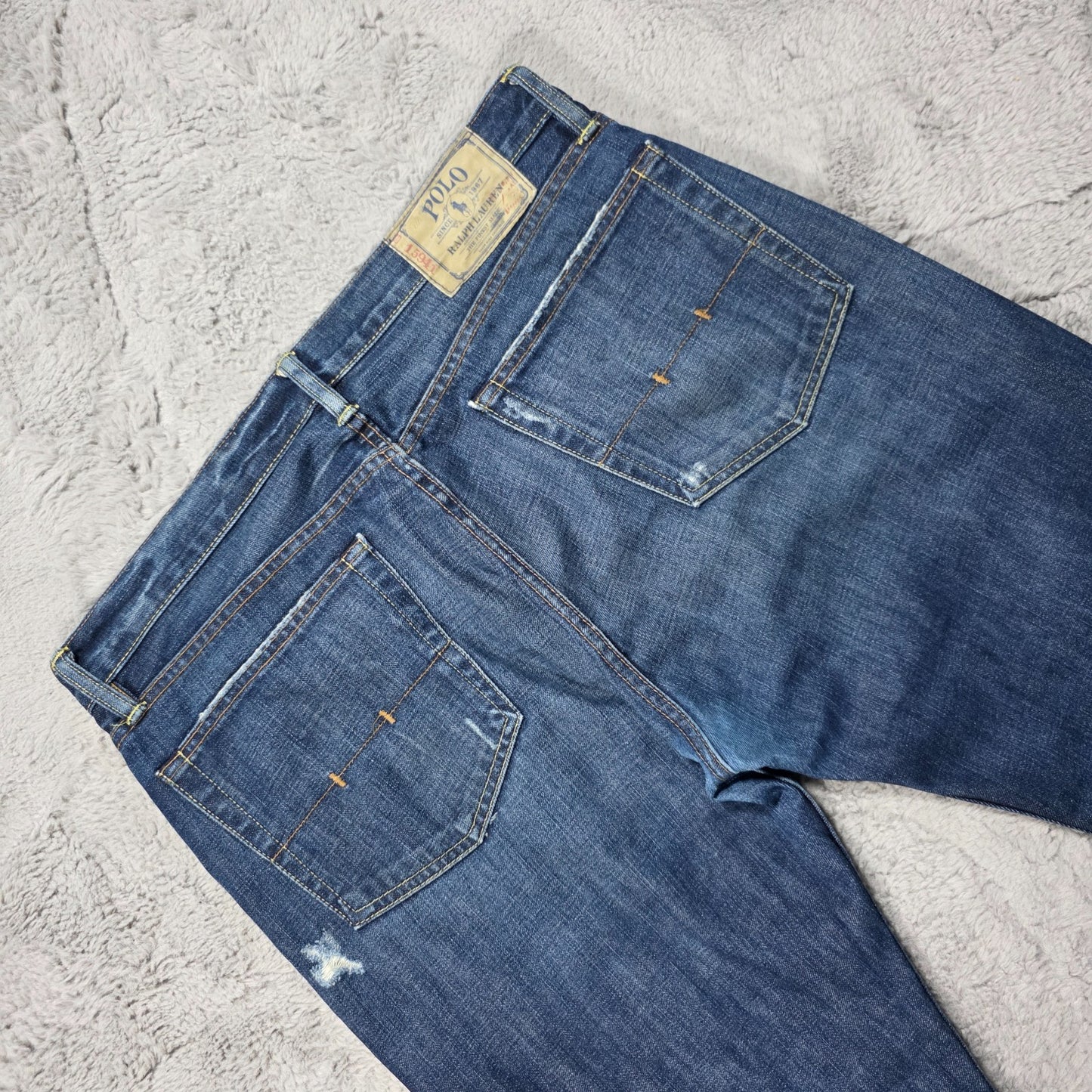 Polo Ralph Lauren 867 Classic Straight Blue Jeans W35 L32 Made in Mexico