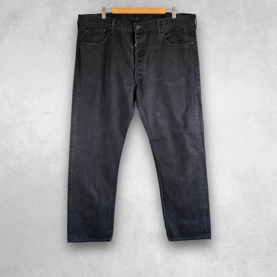 Levi’s 501 Jeans Men’s W42 L32 Black Straight Leg Denim Button Fly