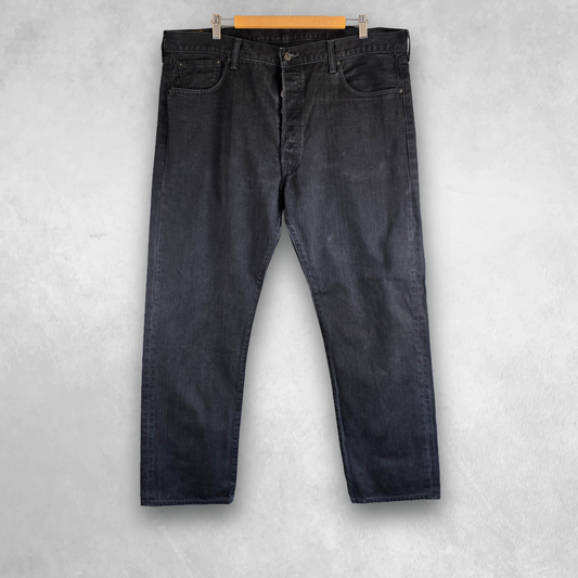 Levi’s 501 Jeans Men’s W42 L32 Black Straight Leg Denim Button Fly