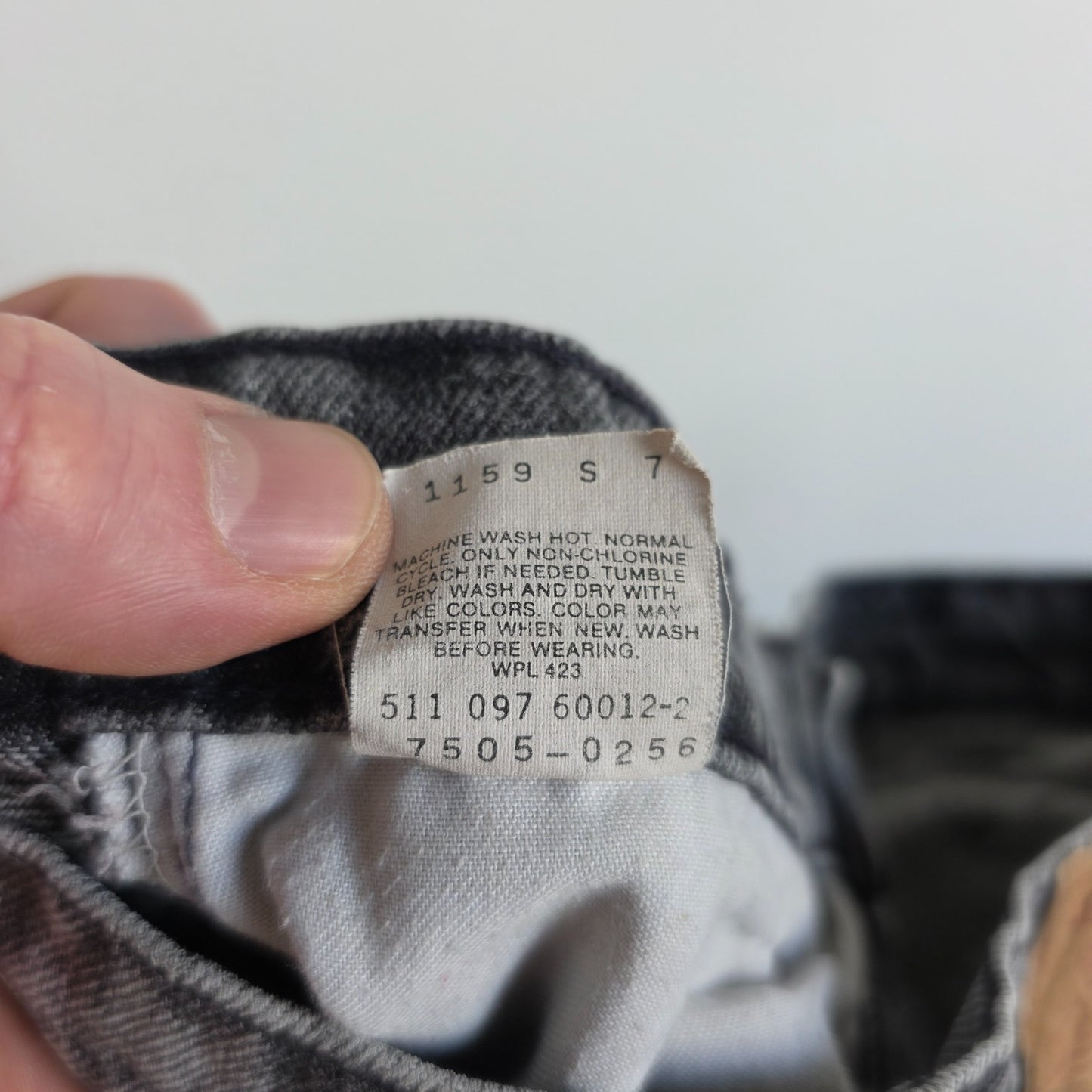 Levi’s 7505 Student Jeans W27 L31 (W29 L32) Grey Acid Wash Made in USA Vintage