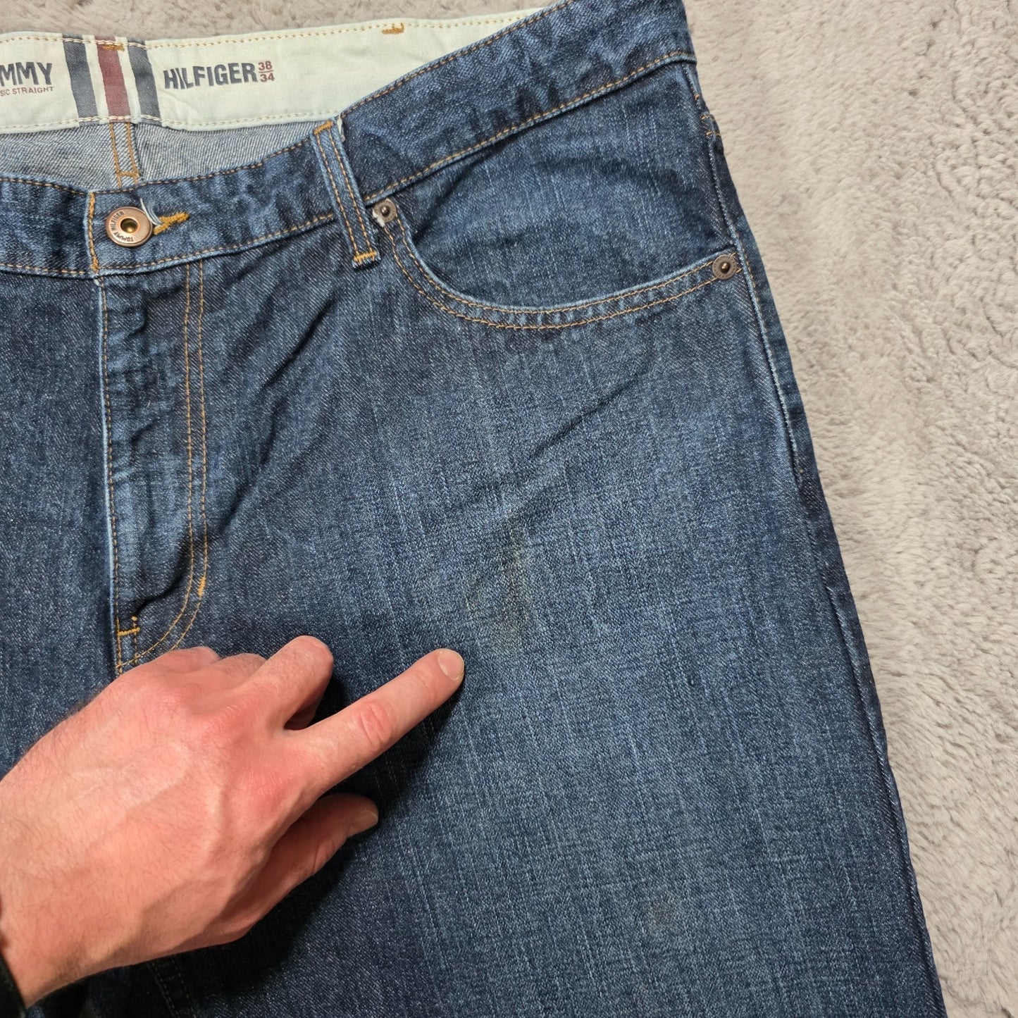 Tommy Hilfiger Classic Straight Leg Blue Jeans Men’s W38 L30 Mexico 100% Cotton