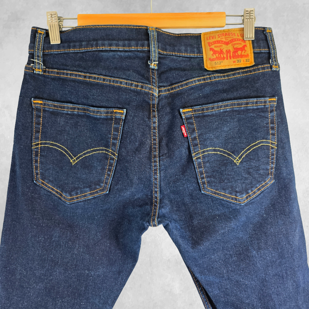 Levi’s 512 Slim Taper Jeans Men’s W32 L30 Blue Faded Streetwear Denim