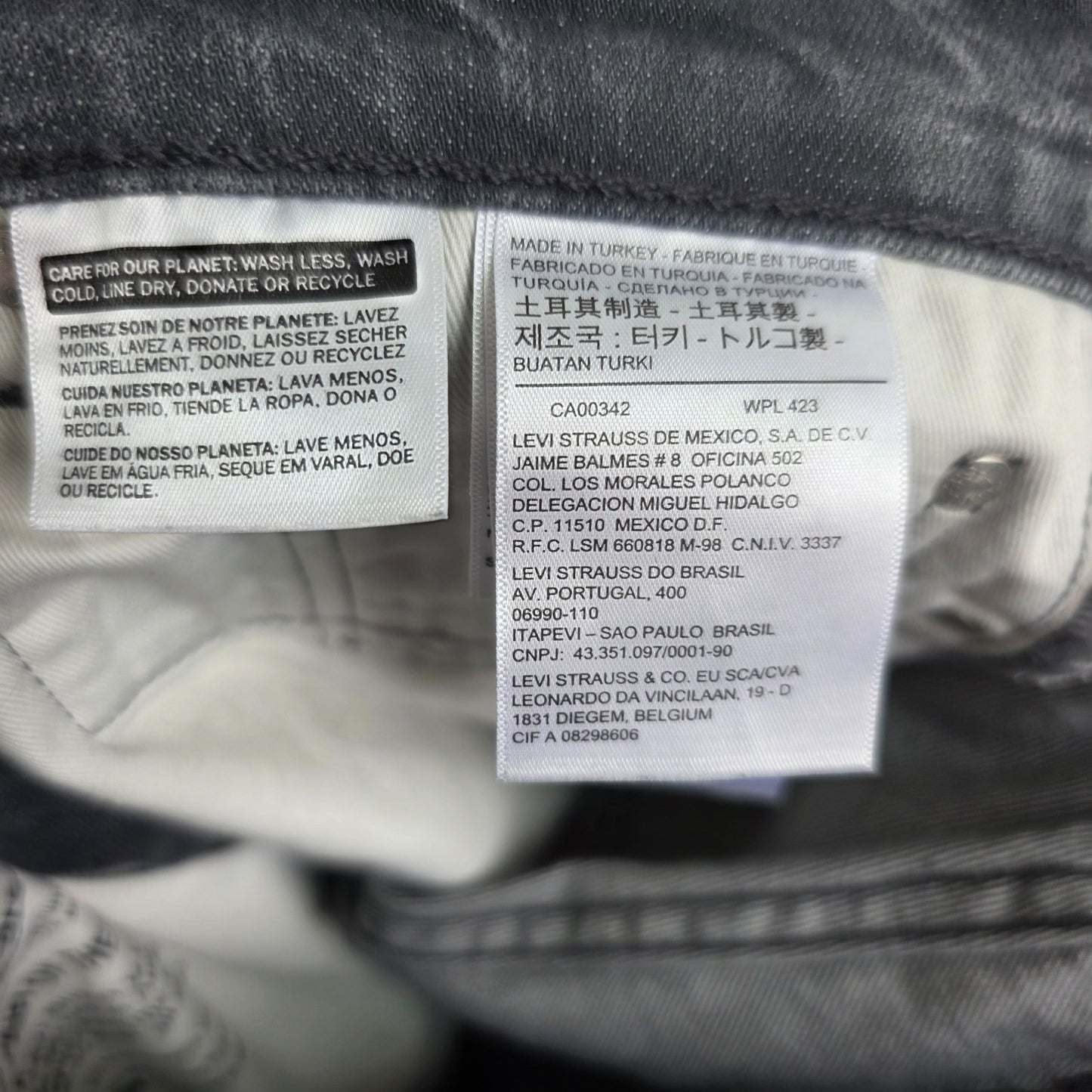 Levi’s 511 Slim Fit Jeans Grey W32 L30 Men’s Stretch Denim Casual