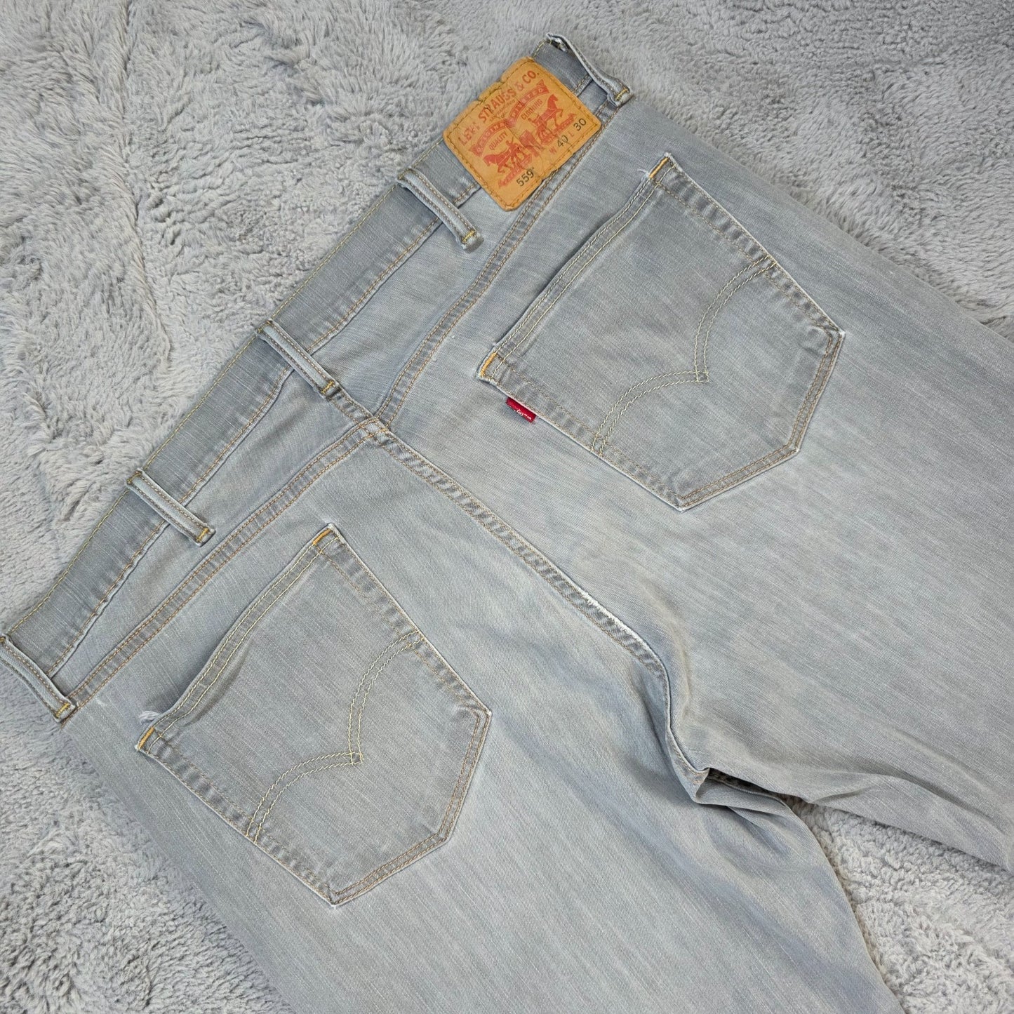 Levi's 559 Relaxed Straight Jeans Grey W40 L30 Men's Lightweight Denim